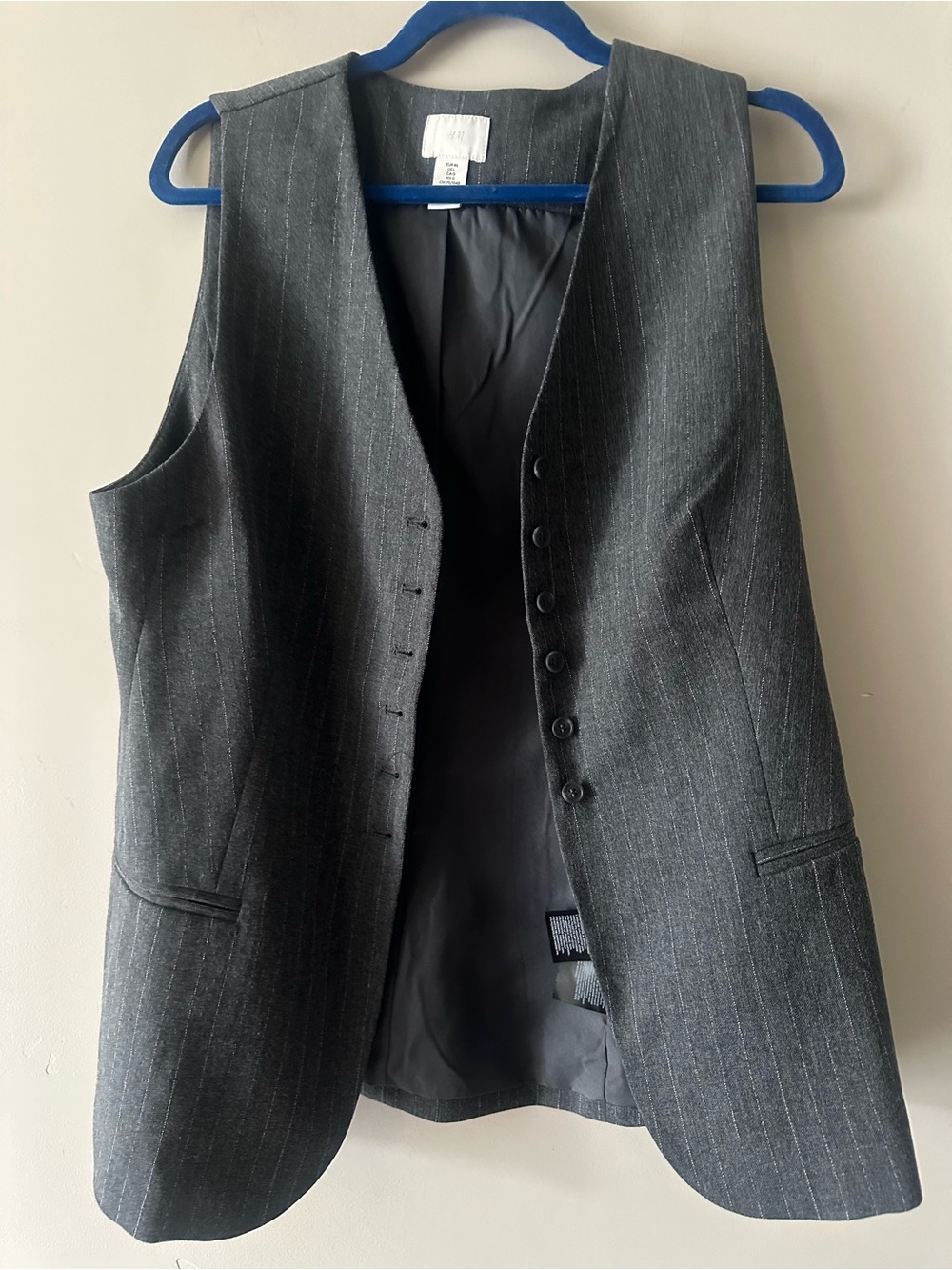 Women’s Gray Pinstripe Vest - Classic Tailored Waistcoat